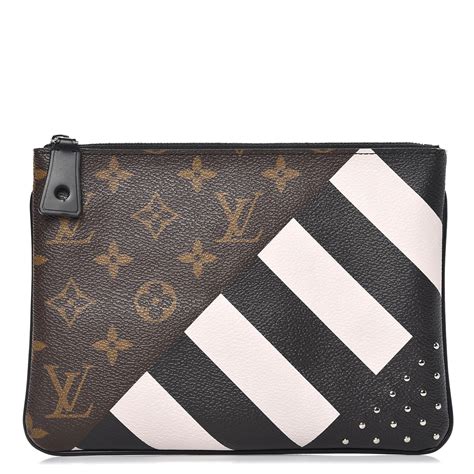 pochette plate pm lv|LOUIS VUITTON Monogram Stripes Pochette Plate PM.